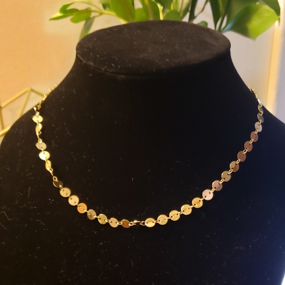 Handmade disc chain choker